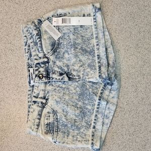 DKNY acid wash denim shorts, size 14